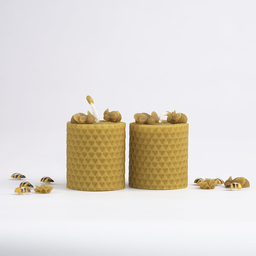 Lumânări din ceară naturală, înălțime 5cm, diametru 4.5cm